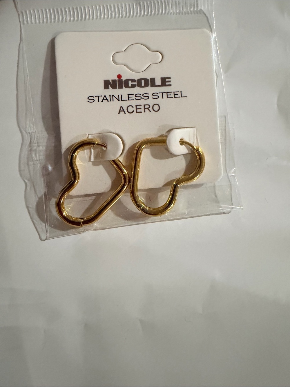 Nicole Gold Heart-Shaped Hoop Earrings